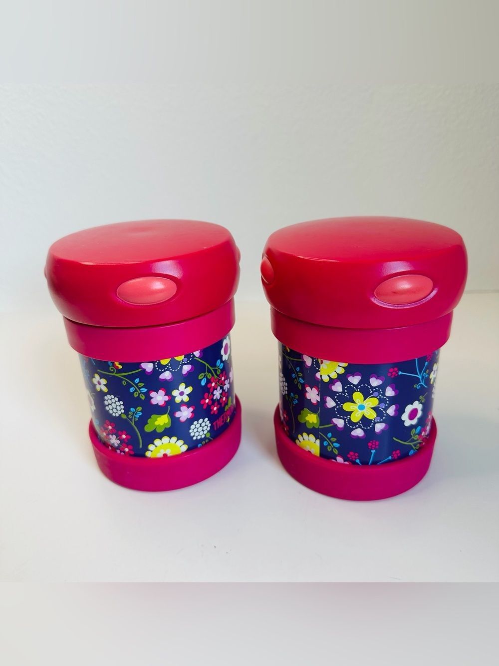 Pink Purple Floral Thermal Food Containers set of 2